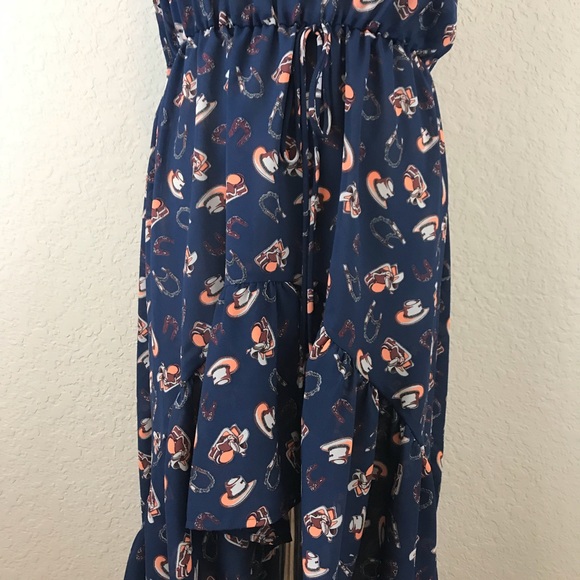 Audrey 3+1 Rodeo So Refined Hi-Lo Blue Dress - Picture 3 of 8